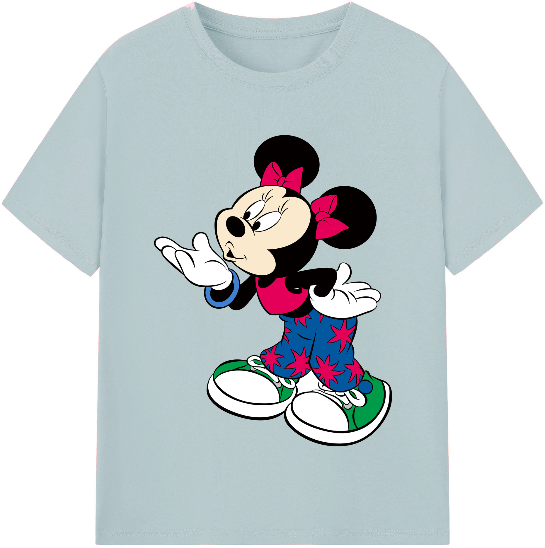 （画像用） ミッキーマウス Mickey Mouse 綿100％半袖Tシャツ（フロントプリント）